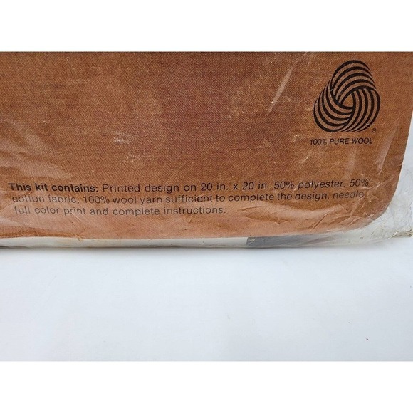 Fall Mill Pond Watermill Sunset Stitchery 20 X 20 Wool Kit 1978 Factory Sealed - Picture 6 of 7